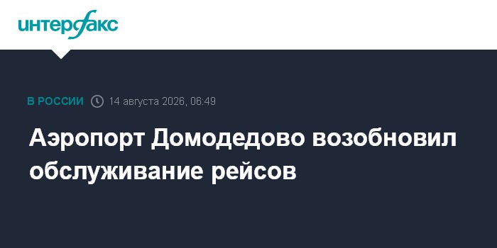 Аэропорт Домодедово возобновил обслуживание рейсов
