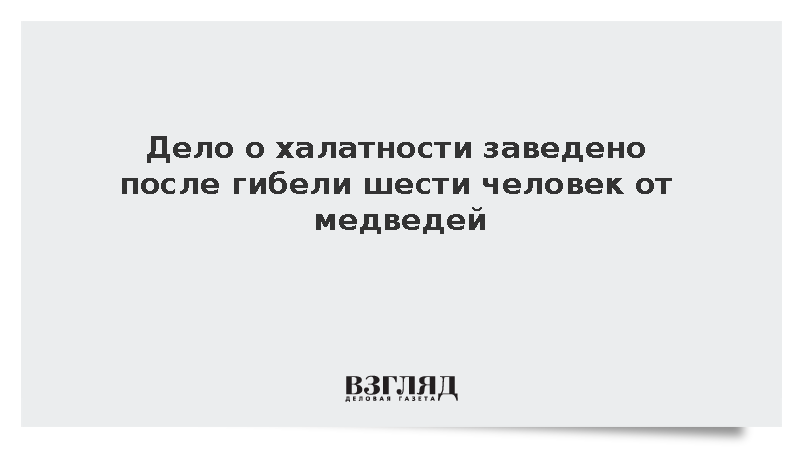 Дело о халатности заведено после гибели шести человек от медведей