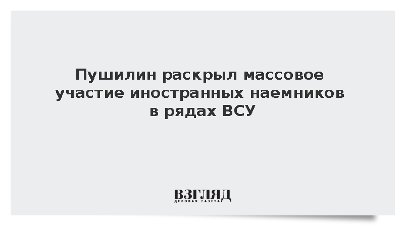 Пушилин заявил о большом числе иностранных наемников в рядах ВСУ