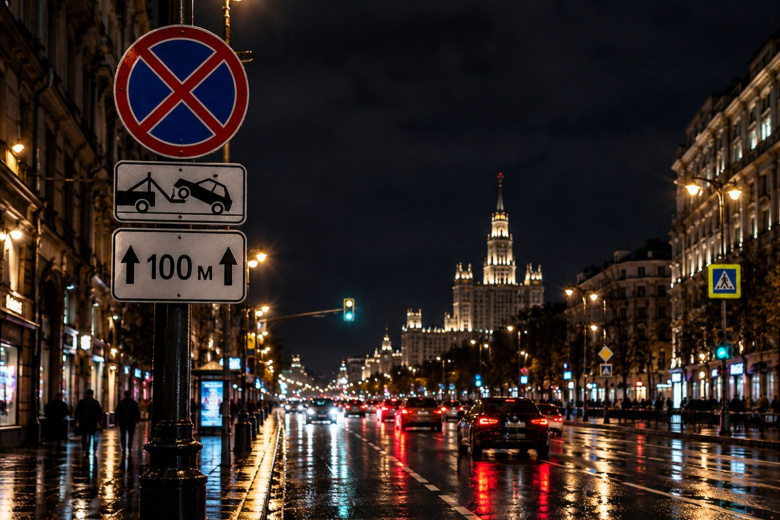 В Москве стартовал эксперимент со светящимися дорожными знаками