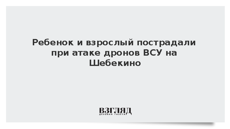 Ребенок и взрослый пострадали при атаке дронов ВСУ на Шебекино
