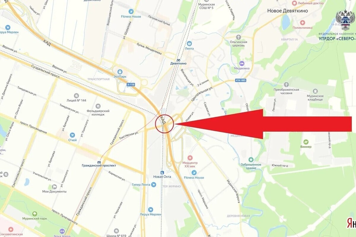 Токсовский тоннель на КАД Петербурга частично перекроют на две недели