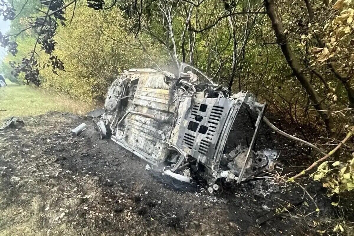 В Воронежской области машина съехала в кювет и загорелась: трое в больнице