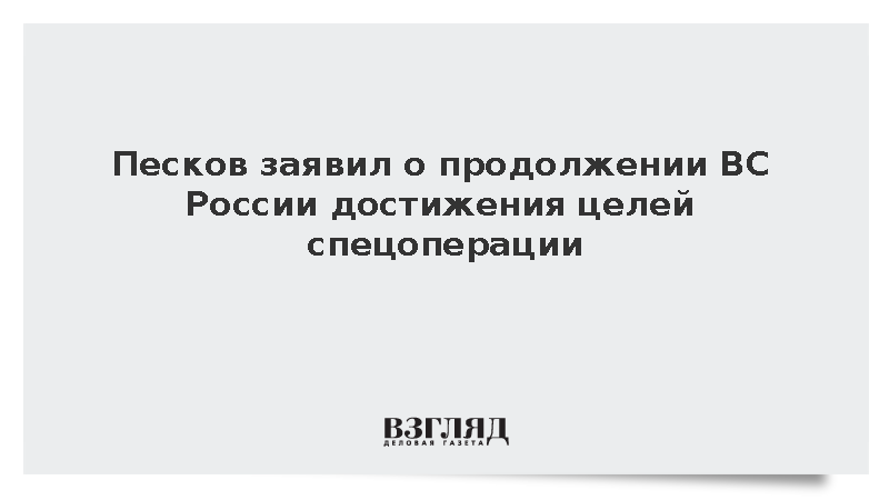 Песков заявил о последовательных ударах российских войск по целям
