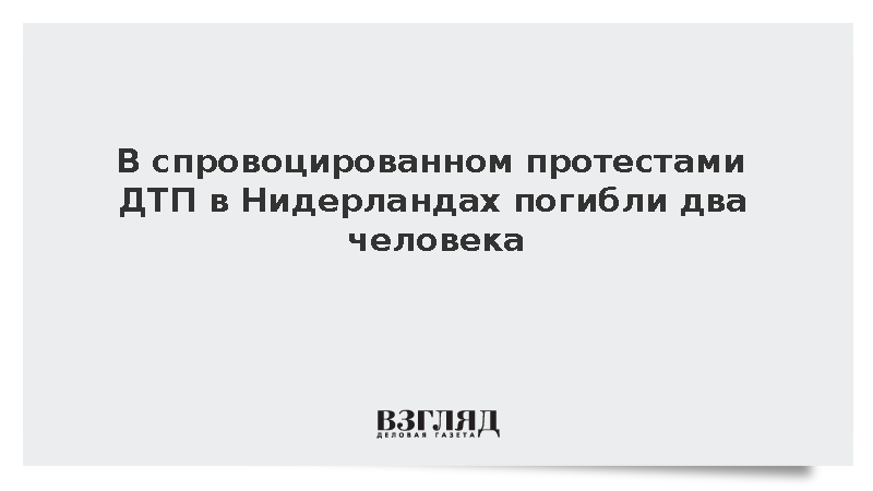 В спровоцированном протестами ДТП в Нидерландах погибли два человека
