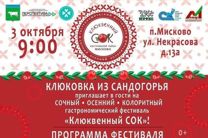 В эту субботу костромичей зовут в село Мисково на фестиваль «Клюквенный сок»