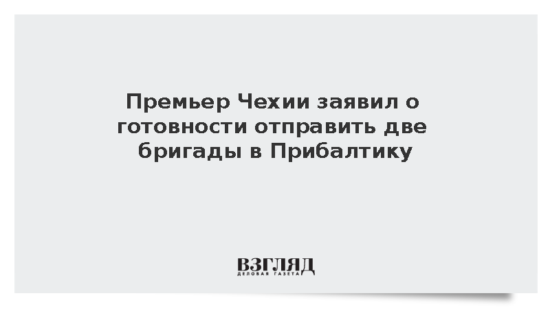 Премьер Чехии Бабиш заявил о готовности послать две бригады в Прибалтику