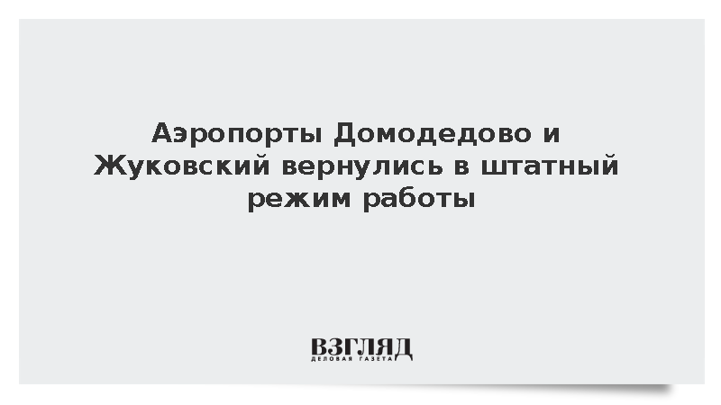 Аэропорты Домодедово и Жуковский вернулись в штатный режим работы