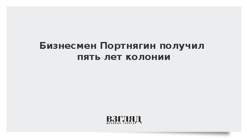 Бизнесмен Портнягин получил пять лет колонии