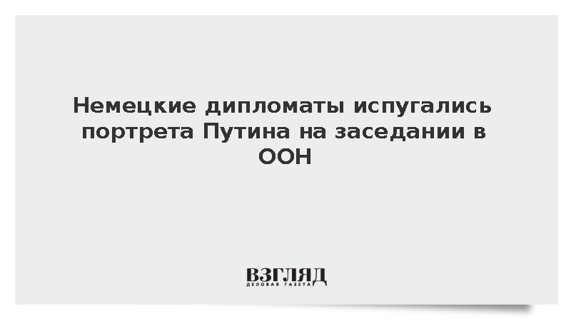 Представители Германии потребовали убрать портрет Путина перед встречей в ООН