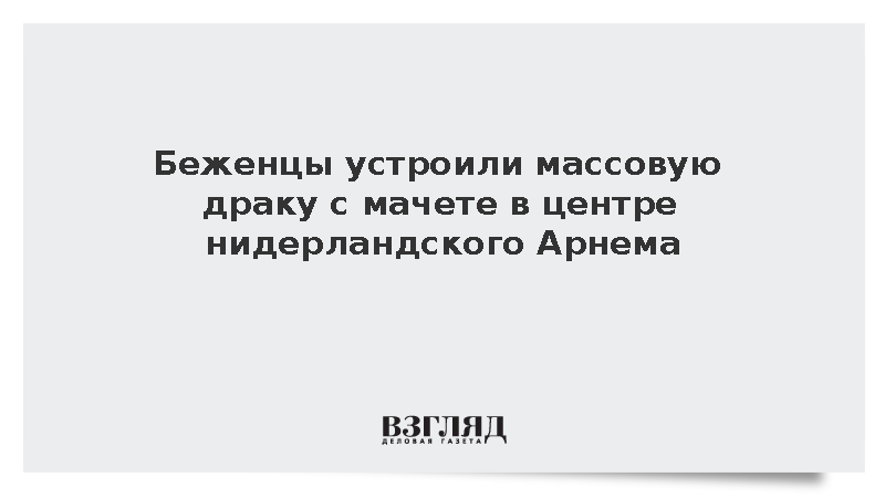 GeenStijl: В Нидерландах беженцы устроили массовую драку с применением мачете