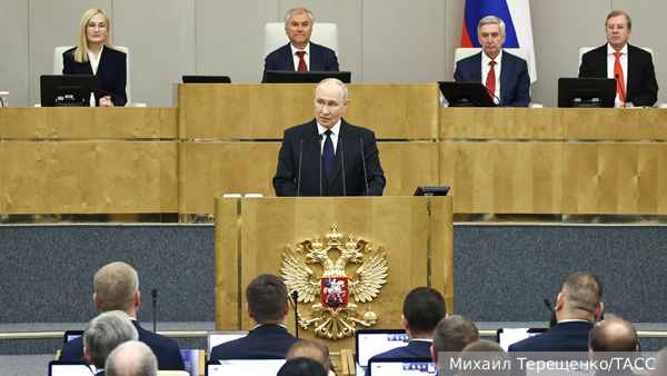 Путин назвал повышение качества жизни россиян главной задачей Госдумы