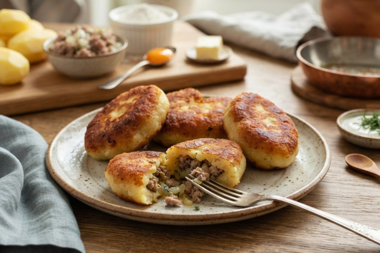 Обычная картошка заиграла по-новому: внутри мясная начинка, снаружи золотистая корочка