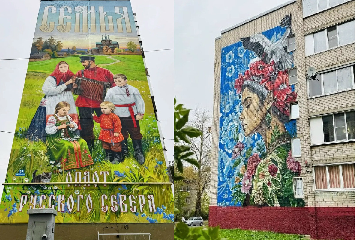 Еще пять муралов украсили здания Череповца
