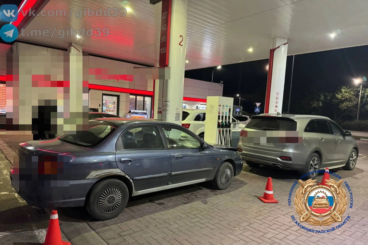 Калининградка попала под колёса иномарки на заправке