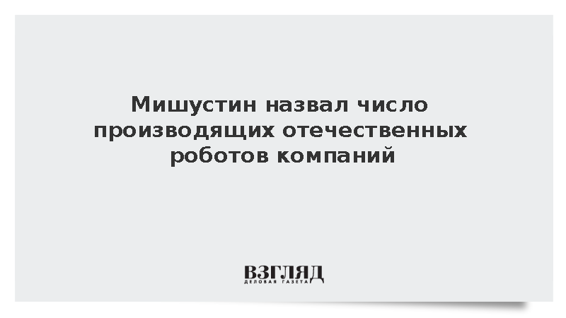 Мишустин: Полностью отечественных роботов создают 16 компаний в России