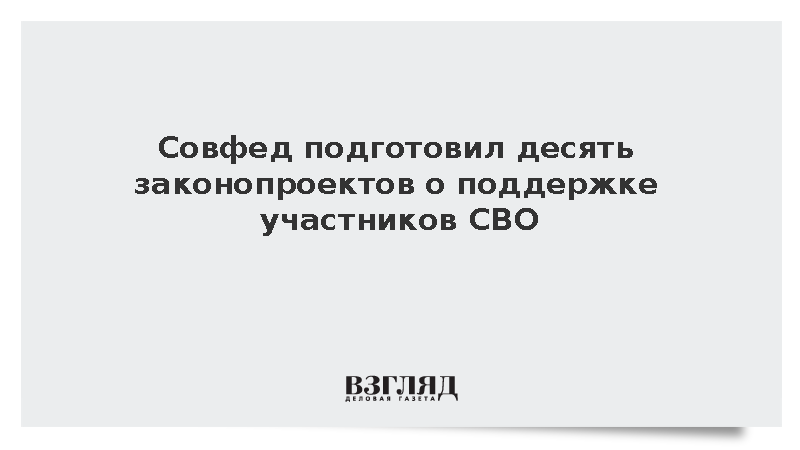 В Совете Федерации подготовили десять законопроектов в поддержку участников СВО