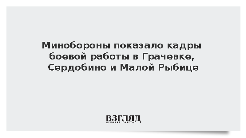 Минобороны показало кадры боевой работы в Грачевке, Сердобино и Малой Рыбице