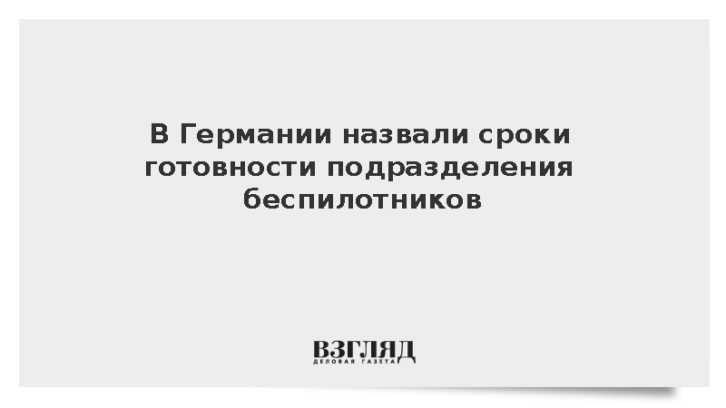 DPA: Бундесвер намерен привести в полную готовность новый полк БПЛА к 2029 году