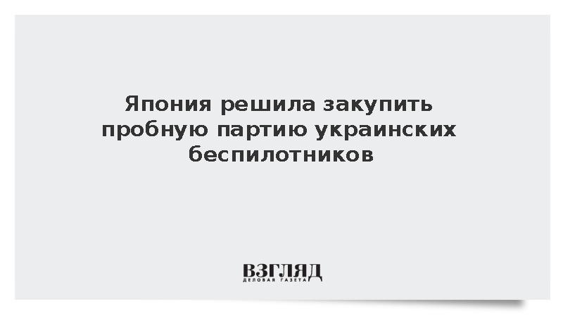 Kyodo: Япония на пробной основе закупит беспилотники украинского производства