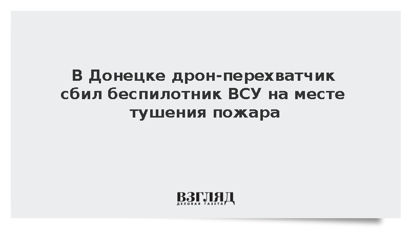 Дрон-перехватчик защитников ДНР сбил беспилотник ВСУ в Донецке
