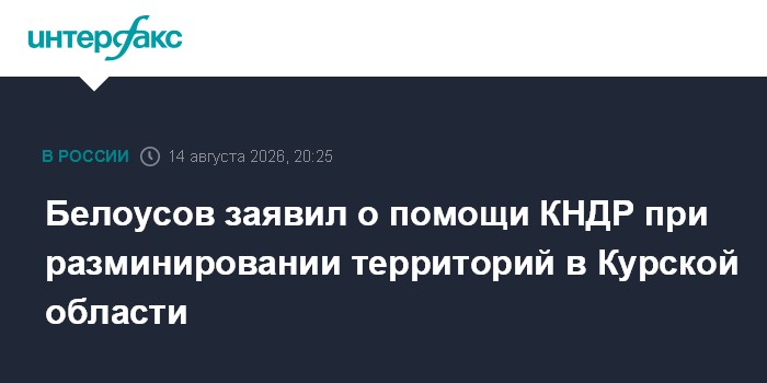 Белоусов заявил о помощи КНДР при разминировании территорий в Курской области