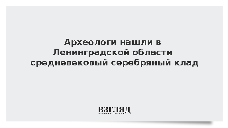 В Ленинградской области нашли двухкилограммовый серебряный клад