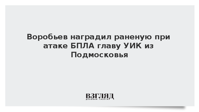 Воробьев наградил раненную при атаке БПЛА главу УИК