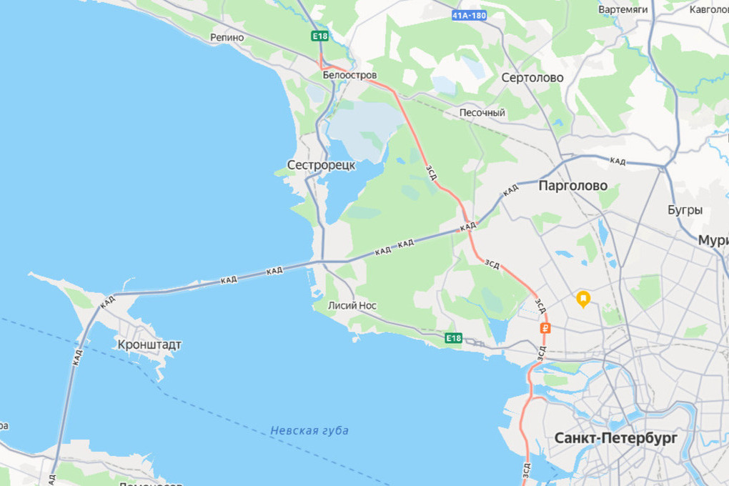 На КАД у дамбы с 5 октября закроют две полосы на месяц
