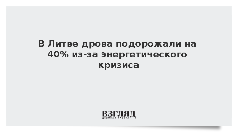LRT: Цены на дрова в Литве выросли на 40% из-за энергетического кризиса