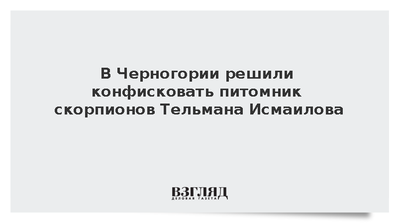 «Коммерсант» узнал о риске изъятия активов Исмаилова в Черногории