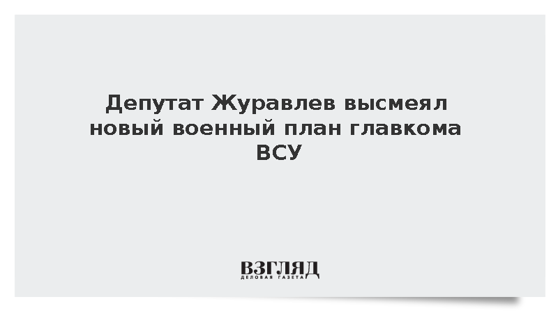 Депутат Журавлев назвал забавным новый военный план главкома ВСУ Драпатого