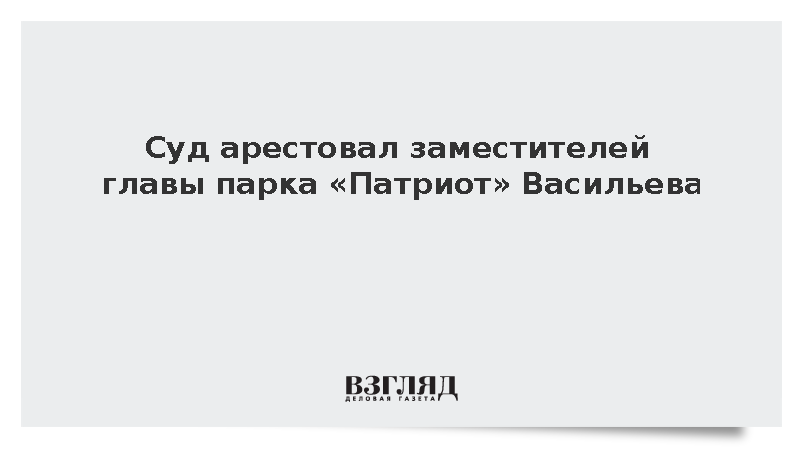 Суд арестовал заместителей главы парка «Патриот» Васильева