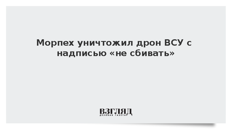Российский морпех сбил беспилотник ВСУ с надписью «не сбивать»