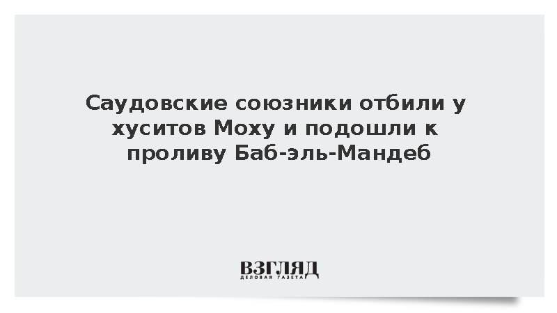Йеменские войска заявили о возвращении Мохи и Дхубаба у Баб-эль-Мандеба