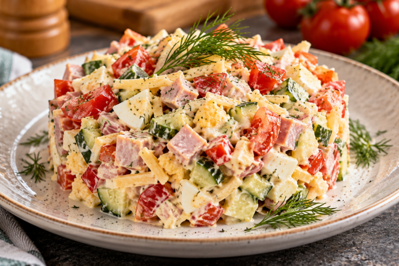 Только сварить яйца: салат-выручалка делается 7 минут, а по вкусу — конкурент оливье и крабовому