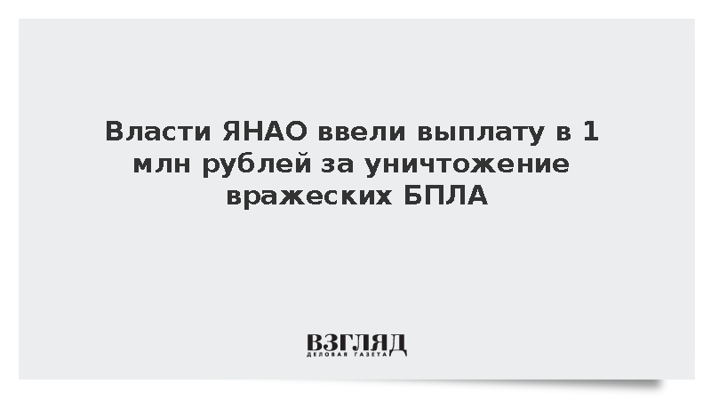 На Ямале ввели выплату в 1 млн рублей за каждый сбитый дрон противника