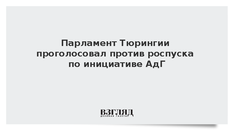 АдГ не удалось добиться досрочных выборов в Тюрингии