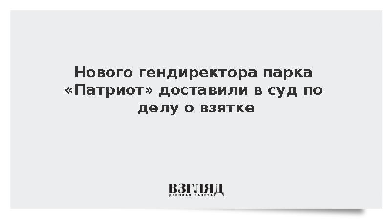 Гендиректора парка «Патриот» Васильева доставили в суд по делу о крупной взятке