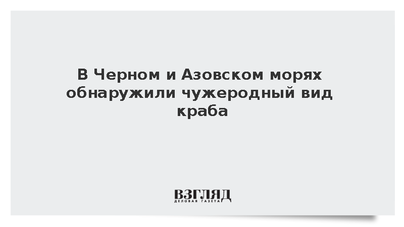 В Черном и Азовском морях обнаружили чужеродный вид краба
