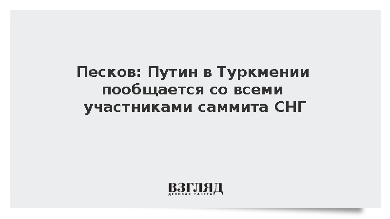 Песков заявил о планах Путина пообщаться со всеми участниками саммита СНГ