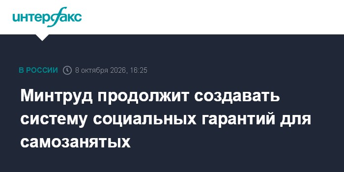 Минтруд продолжит создавать систему социальных гарантий для самозанятых