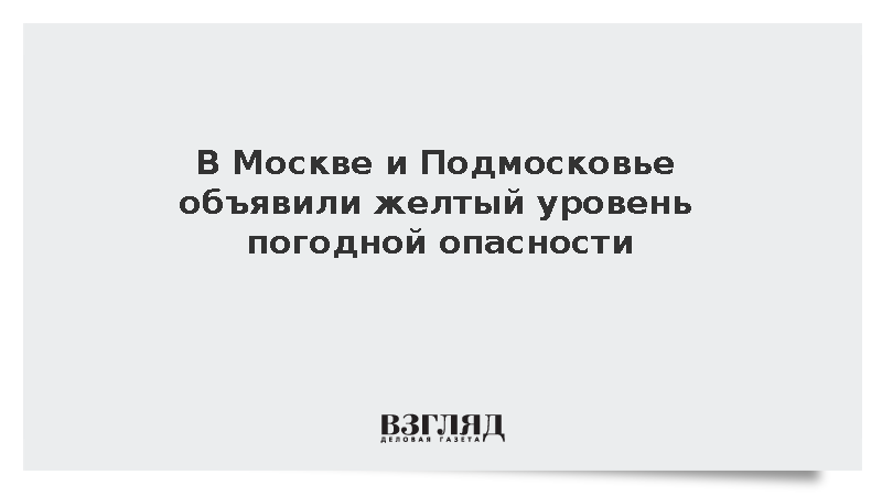 В Москве и Подмосковье объявили желтый уровень погодной опасности