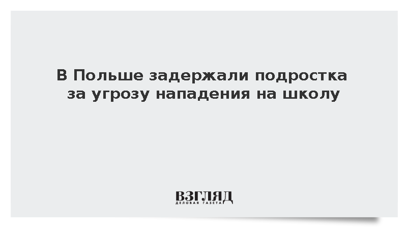 ТАСС: Полиция Польши задержала подростка за угрозу нападения на школу