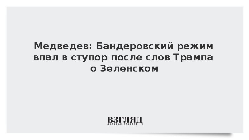 Медведев заявил о ступоре властей Украины после слов Трампа о Зеленском