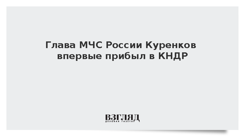 Руководитель МЧС Куренков прибыл в Пхеньян для подписания плана сотрудничества