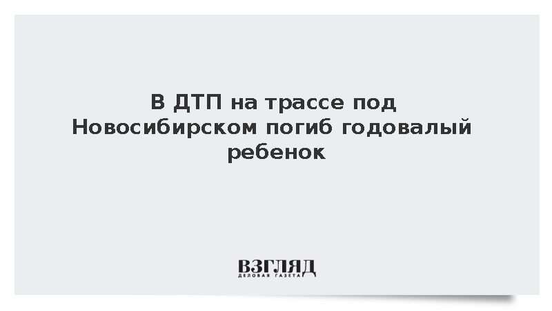В Новосибирской области годовалый ребенок погиб в ДТП