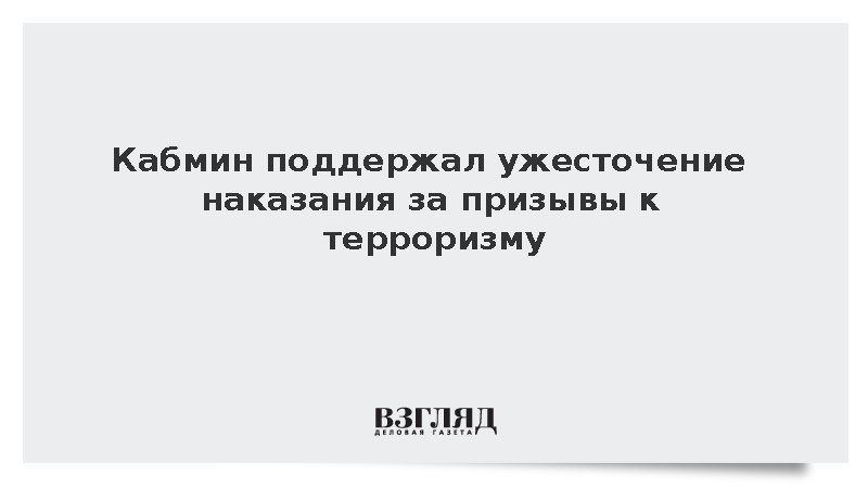 Кабмин поддержал ужесточение наказания за призывы к терроризму и беспорядкам