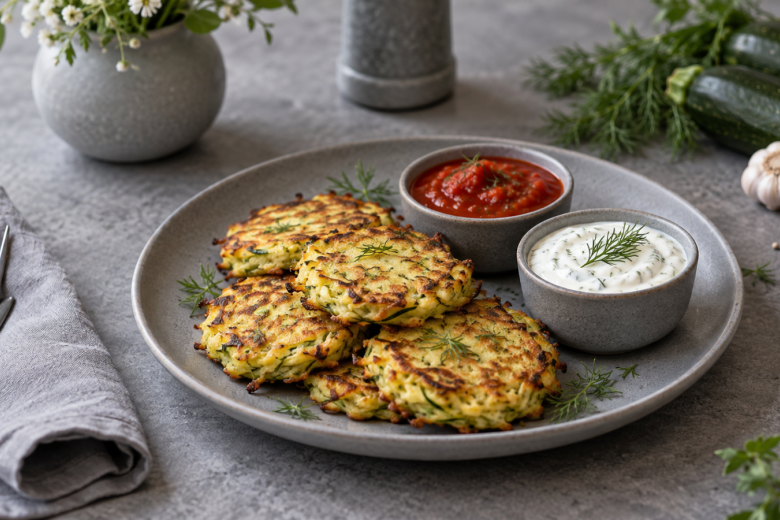 Вкуснятина без тонны масла: кабачковые оладьи в духовке — подаю с 2 соусами