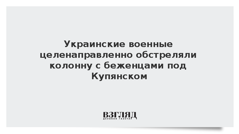 Омбудсмен Колесник-Лавинская: ВСУ ударили по колонне беженцев под Купянском